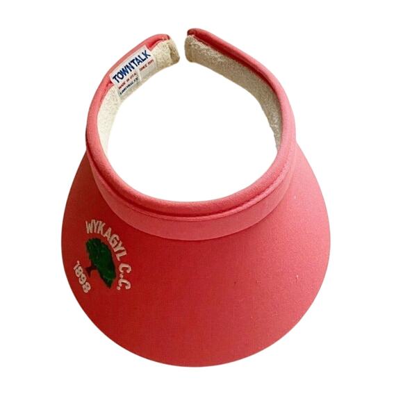 Town Talk Vintage Wykagyl CC 1898 Pink Golf Tennis Visor New Rochelle Old Money - Picture 2 of 4